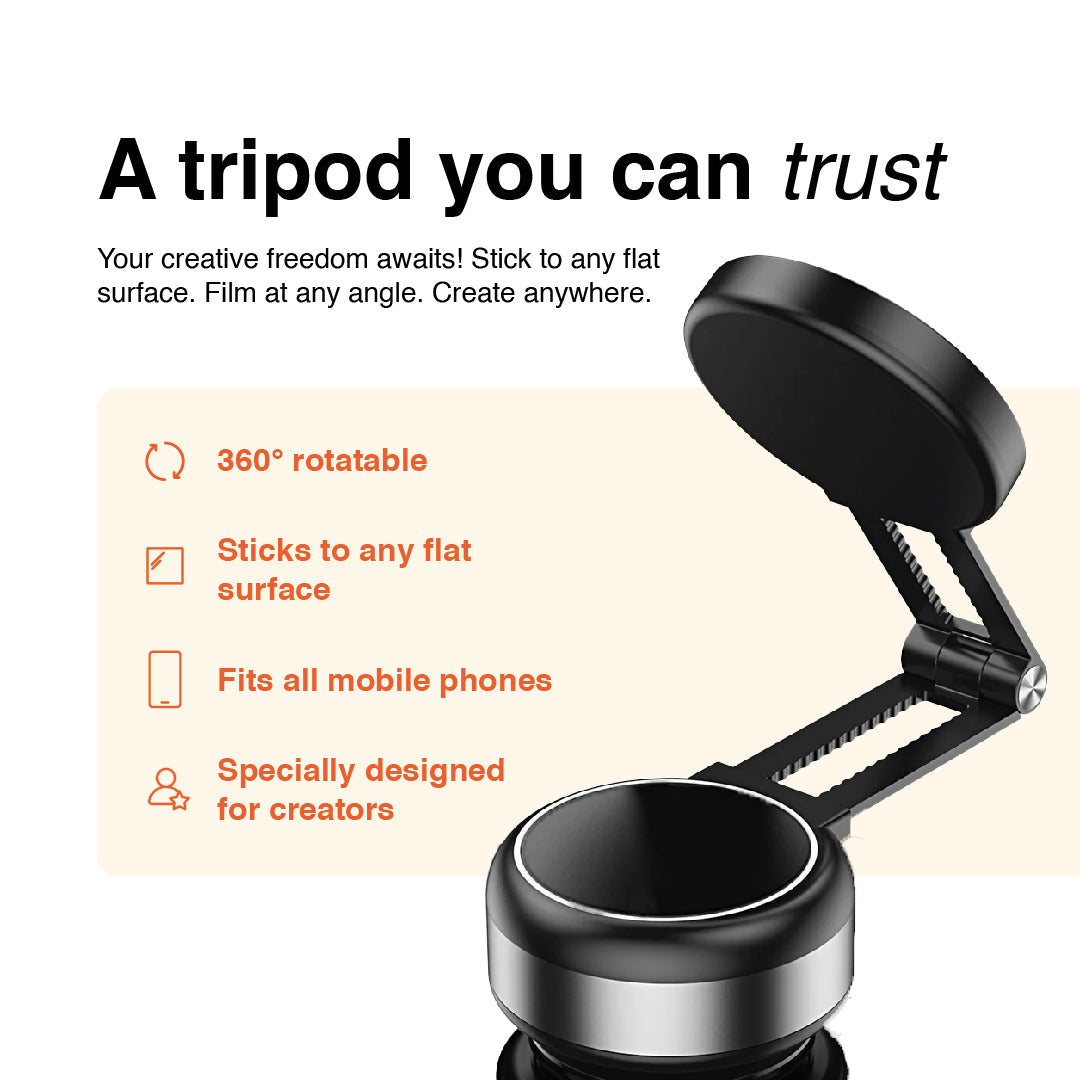 Extended Suction Phone Tripod®